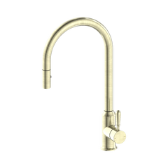 Nero York Pull Out Sink Mixer With Vegie Spray Function With Metal Lever Chrome