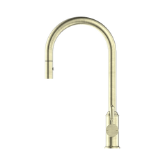 Nero York Pull Out Sink Mixer With Vegie Spray Function With Metal Lever Chrome