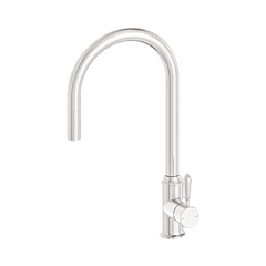 Nero York Pull Out Sink Mixer With Vegie Spray Function With Metal Lever Chrome
