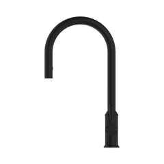 Nero York Pull Out Sink Mixer With Vegie Spray Function With Metal Lever Matte Black