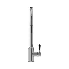 Nero York Pull Out Sink Mixer With Vegie Spray Function With Black Porcelain Lever Chrome