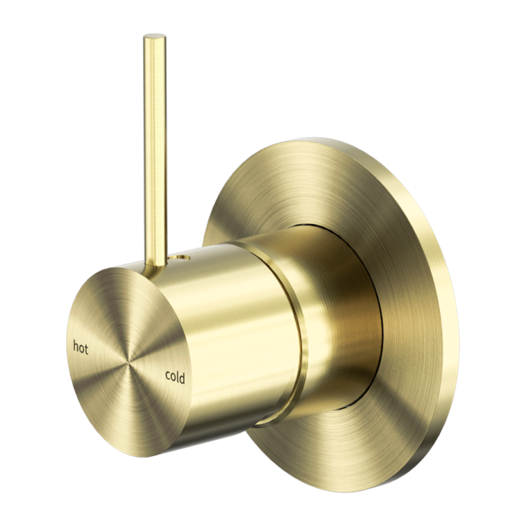 Nero Mecca Shower Mixer Handle Up 80mm Plate - Brushed Gold