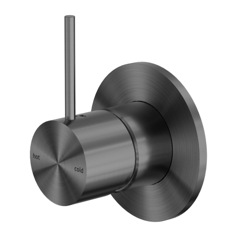 Nero Mecca Shower Mixer Handle Up 80mm Plate - Gun Metal