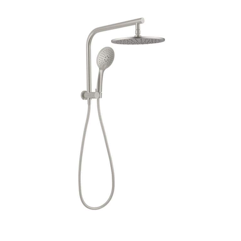 Nero Mecca 2 in 1 Twin Shower - Brushed Nickel