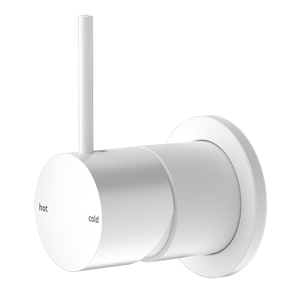 Nero Mecca Shower Mixer Handle Up 60mm Plate - Matte White