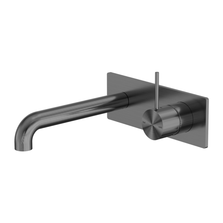 Nero Mecca Wall Basin/ Bath Mixer Handle Up - Gun Metal