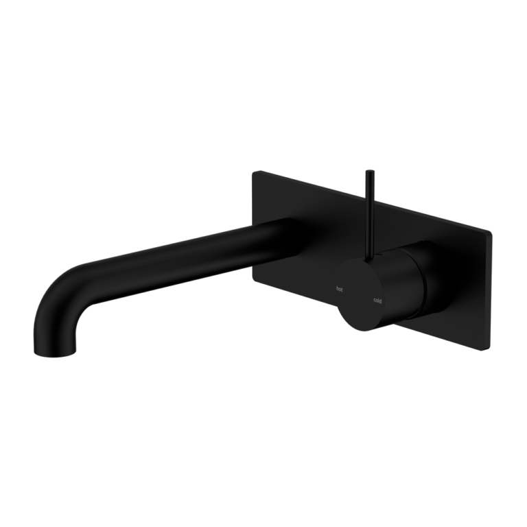 Nero Mecca Wall Basin/ Bath Mixer Handle Up - Matte Black