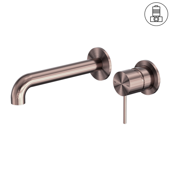 Nero Mecca Wall Basin/ Bath Mixer Separate Back Plate - Brushed Bronze