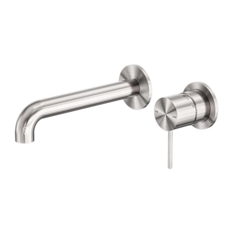 Nero Mecca Wall Basin/ Bath Mixer Separate Back Plate - Brushed Nickel
