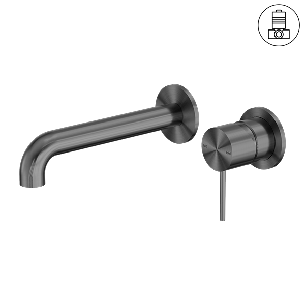 Nero Mecca Wall Basin/ Bath Mixer Separate Back Plate - Gun Metal