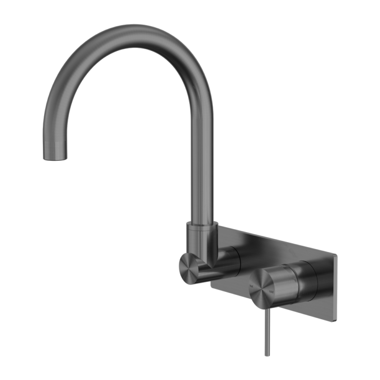 Nero Mecca Wall Basin/ Bath Mixer Swivel Spout - Gun Metal
