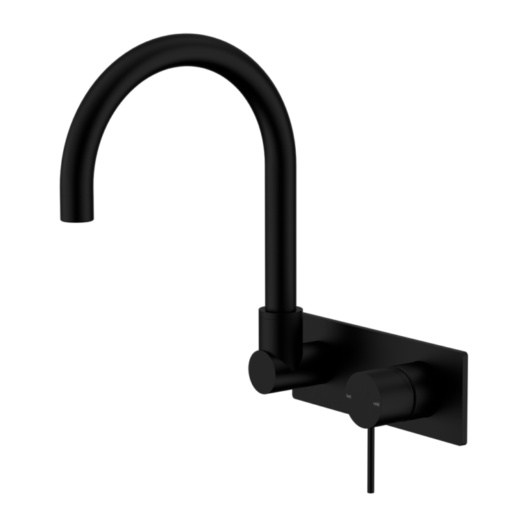 Nero Mecca Wall Basin/ Bath Mixer Swivel Spout - Matte Black