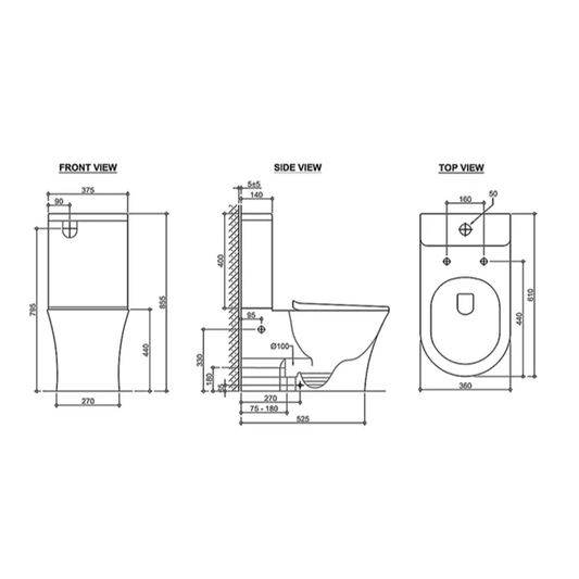 New Port Wall Faced Toilet Suite