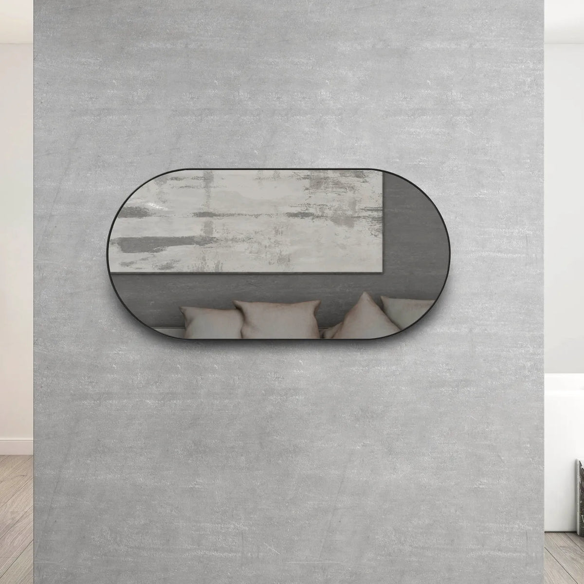 Otti Noosa 1200x600 Black Metal Frame Mirror