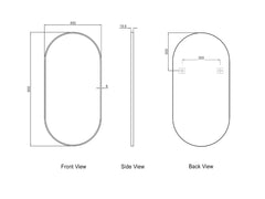 Otti Noosa 900x450mm Black Metal Frame Mirror