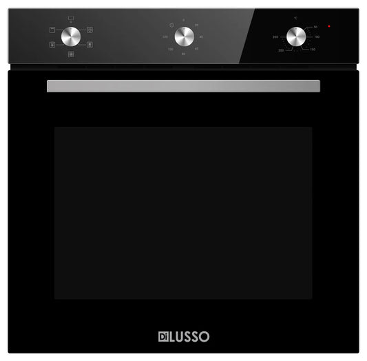 DI LUSSO OV605DMB Black Glass 82L Electric Oven 5 Functions 600mm