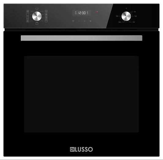 DI LUSSO OV609DDB Black Glass 82L Electric Oven 9 Function 600mm