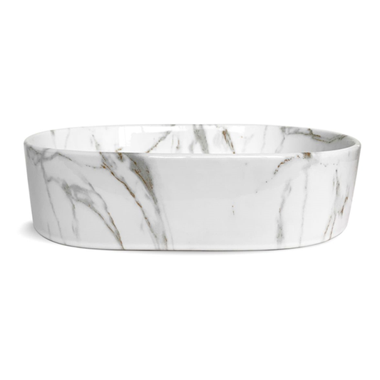 Otti Quay Oval Carrara Gloss Basin 500x340x120mm