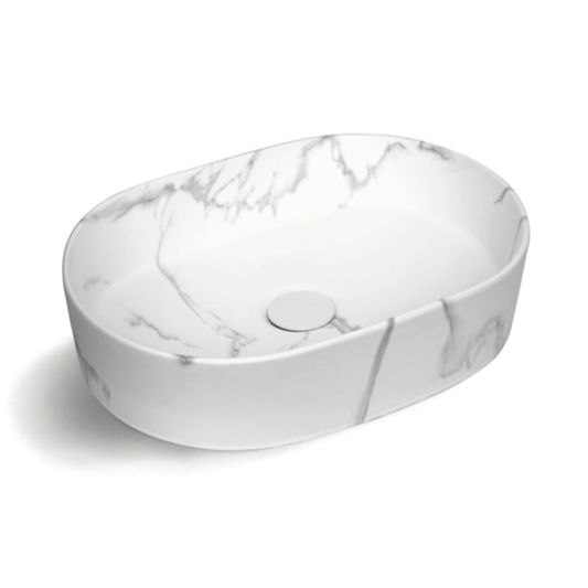 Otti Quay Oval Matte Carrara Basin 500x340x120mm