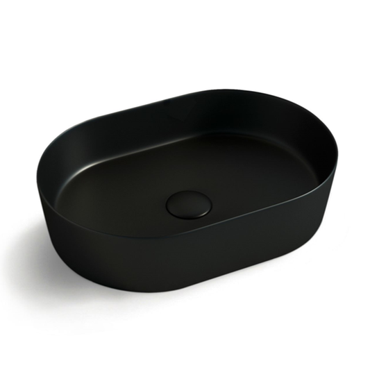 Otti Quay Oval Matte Black Basin 500x340x120mm