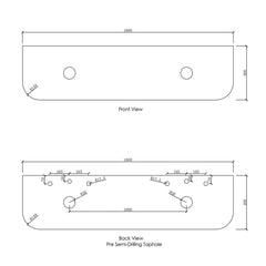 Otti Bondi Black Oak Curve Vanity 1800x460