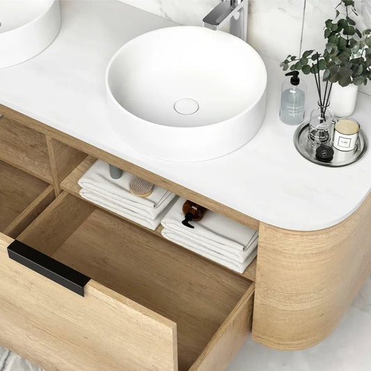 Otti Bondi Natural Oak Curve Vanity 1500x460