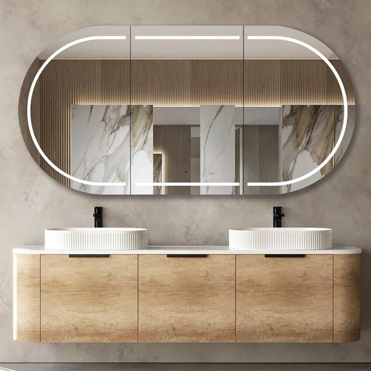 Otti Bondi Natural Oak Curve Vanity 1800x460