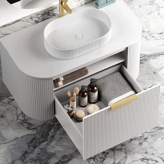 Otti Bondi Matte White Fluted Curve Vanity 1200x460