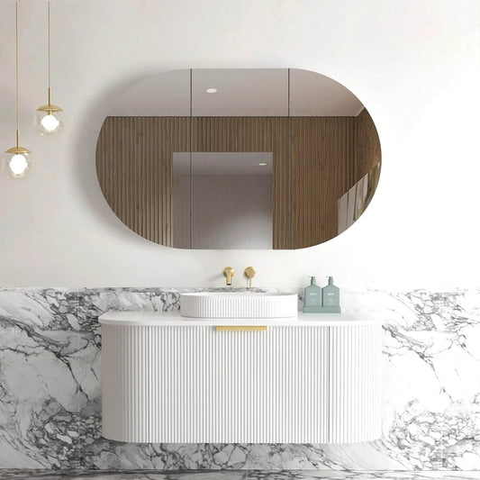 Otti Bondi Matte White Fluted Curve Vanity 1200x460