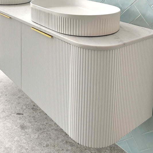 Otti Bondi Matte White Fluted Curve Vanity 1500x460