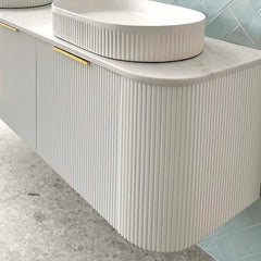 Otti Bondi Matte White Fluted Curve Vanity 1500x460