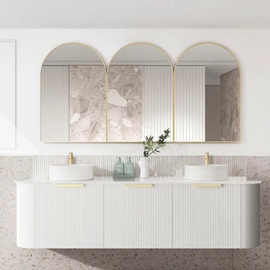 Otti Bondi Matte White Fluted Curve Vanity 1800x460