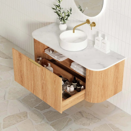 Otti Bondi Woodland Oak Fluted Curve Vanity 1200x460