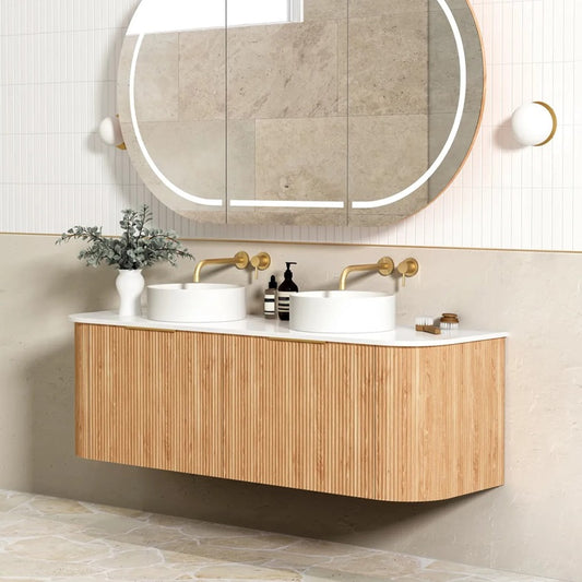 Otti Bondi Woodland Oak Fluted Curve Vanity 1500x460