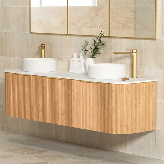 Otti Bondi Woodland Oak Fluted Curve Vanity 1800x460