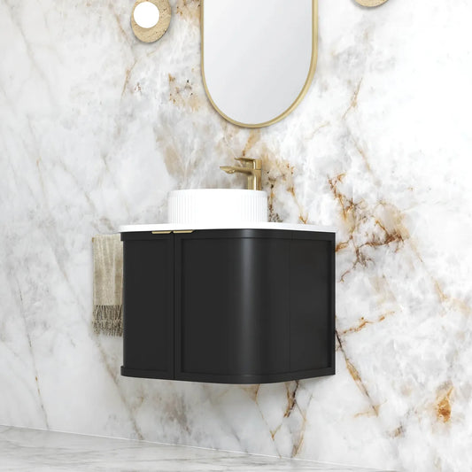 Otti Hampshire Satin Black Wall Hung Curve Vanity 600x450