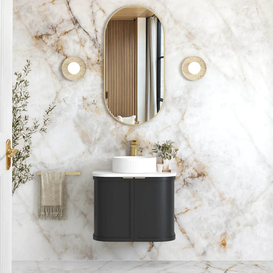 Otti Hampshire Satin Black Wall Hung Curve Vanity 600x450