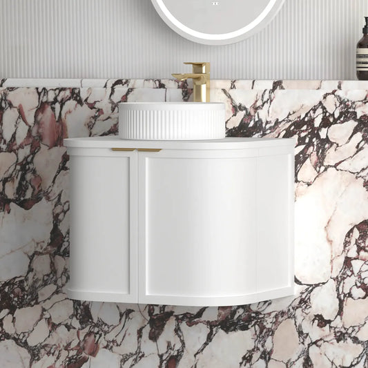 Otti Hampshire Satin White Wall Hung Curve Vanity 600x450