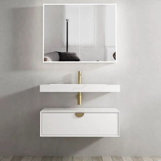 Otti Moonlight White Wall Hung Cabinet 900x460mm