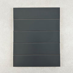 Demi Bianco Iron Grey Satin Flat Subway Tile 50x200