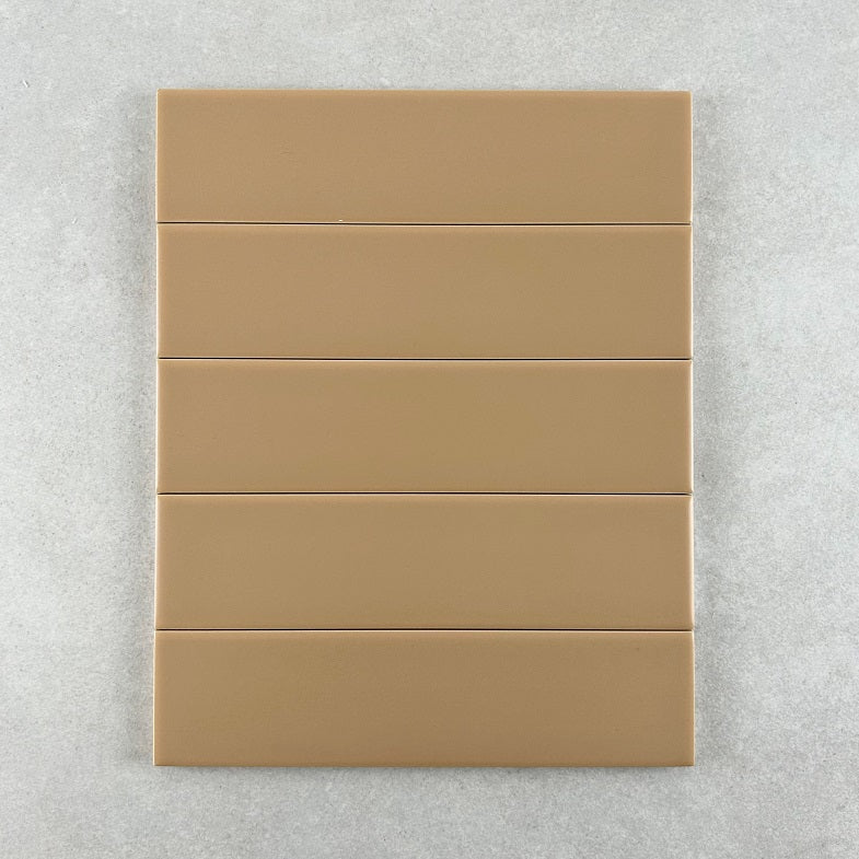 Demi Terracotta Clay Satin Flat Subway Tile 50x200