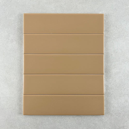 Demi Terracotta Clay Satin Flat Subway Tile 50x200