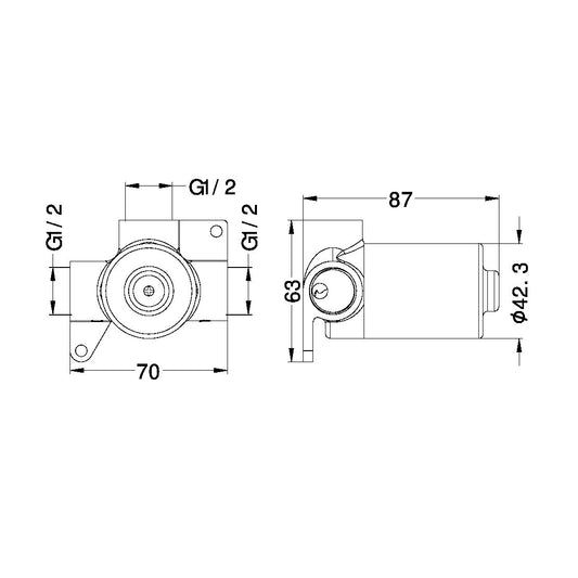 Nero Premium 35mm Universal Shower Mixer Handle Up Body Only