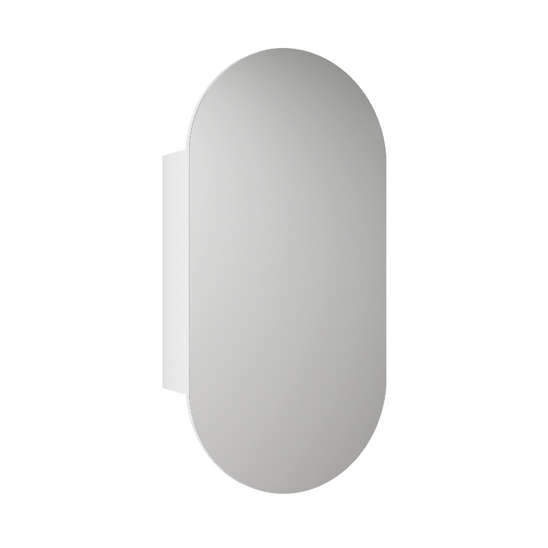Monaco Matte White Frameless Sculpted Shaving Cabinet
