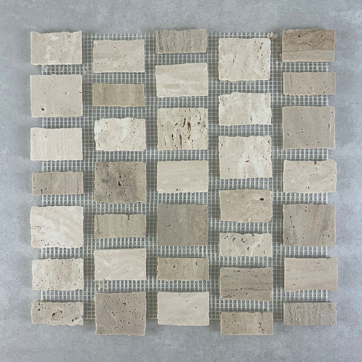 Split Travertine Rome Honed 10mm Joint Mosaic