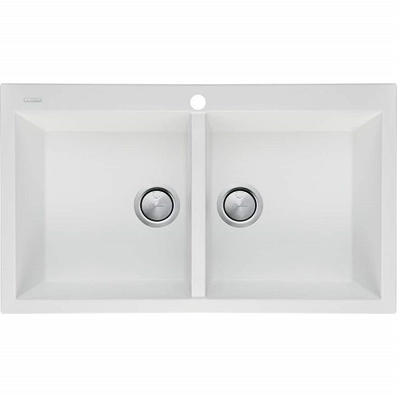 Oliveri Santorini White Double Bowl Topmount Sink