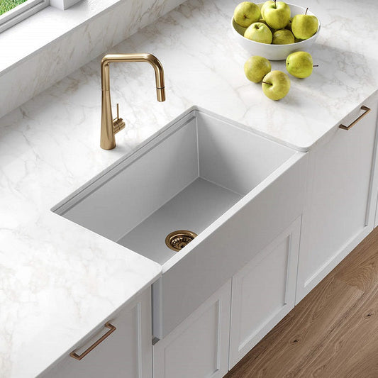 Oliveri Santorini White Farmhouse Undermount Sink