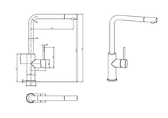 Orta Slimline SS Pull-Out Sink Mixer In Brushed ss304 Matt Black