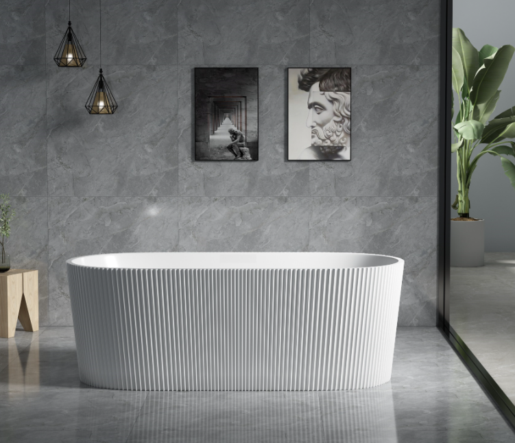 Aurelia Fluted Acrylic Free Standing Bath