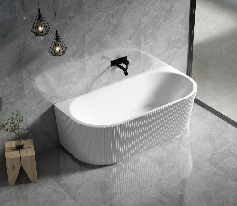 Brielle Fluted Skirt Back to Wall Bath